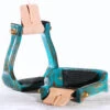 Nettles 2" Distressed Turquoise Stirrups -Western Denim Store 2GBRDT 3