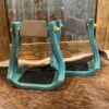 Nettles Stirrups 3" Distressed Turquoise W/Leveler -Western Denim Store 3 GBRDR L