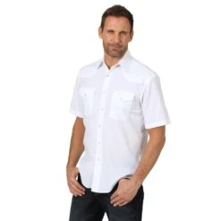 Wrangler White Short Sleeve Pearl Snap -Western Denim Store 71106WH BF01 SWFF PRD