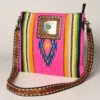 American Darling Pink Serape Saddle Blanket/Concho Crossbody -Western Denim Store ADBGA271C