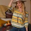 Cruel Denim Women's Yellow Blanket Striped Shirt -Western Denim Store CTW7424001
