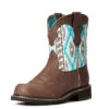 Ariat Brown And Turquoise Aztec Fatbaby -Western Denim Store F20 WMS WEST 10034039 3 4 front 85017.1614636560