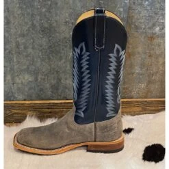 Anderson Bean Grey Waxy Kudu Royal Blue Boots -Western Denim Store IMG 5076