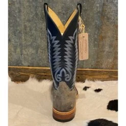 Anderson Bean Grey Waxy Kudu Royal Blue Boots -Western Denim Store IMG 5077