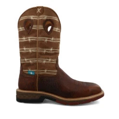 Twisted X Rustic Brown/Lion Tan Alloy Square Toe -Western Denim Store MXBAW05 04