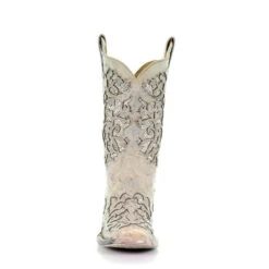Corral Boots Corral White Glitter Inlay Boots -Western Denim Store a3397 3