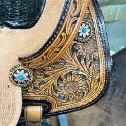 HR Saddlery 14 Inch Sunflower Barrel Saddle -Western Denim Store bwtooling